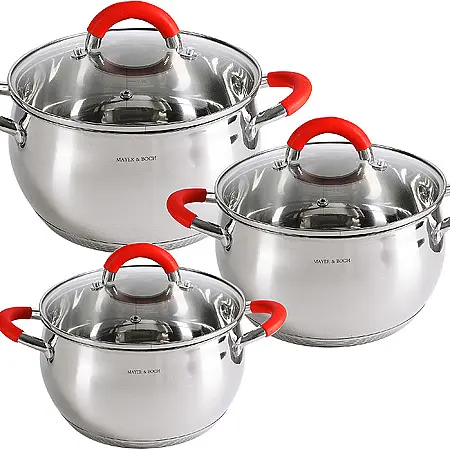 

Набор кастрюль 3 шт, Серебристый