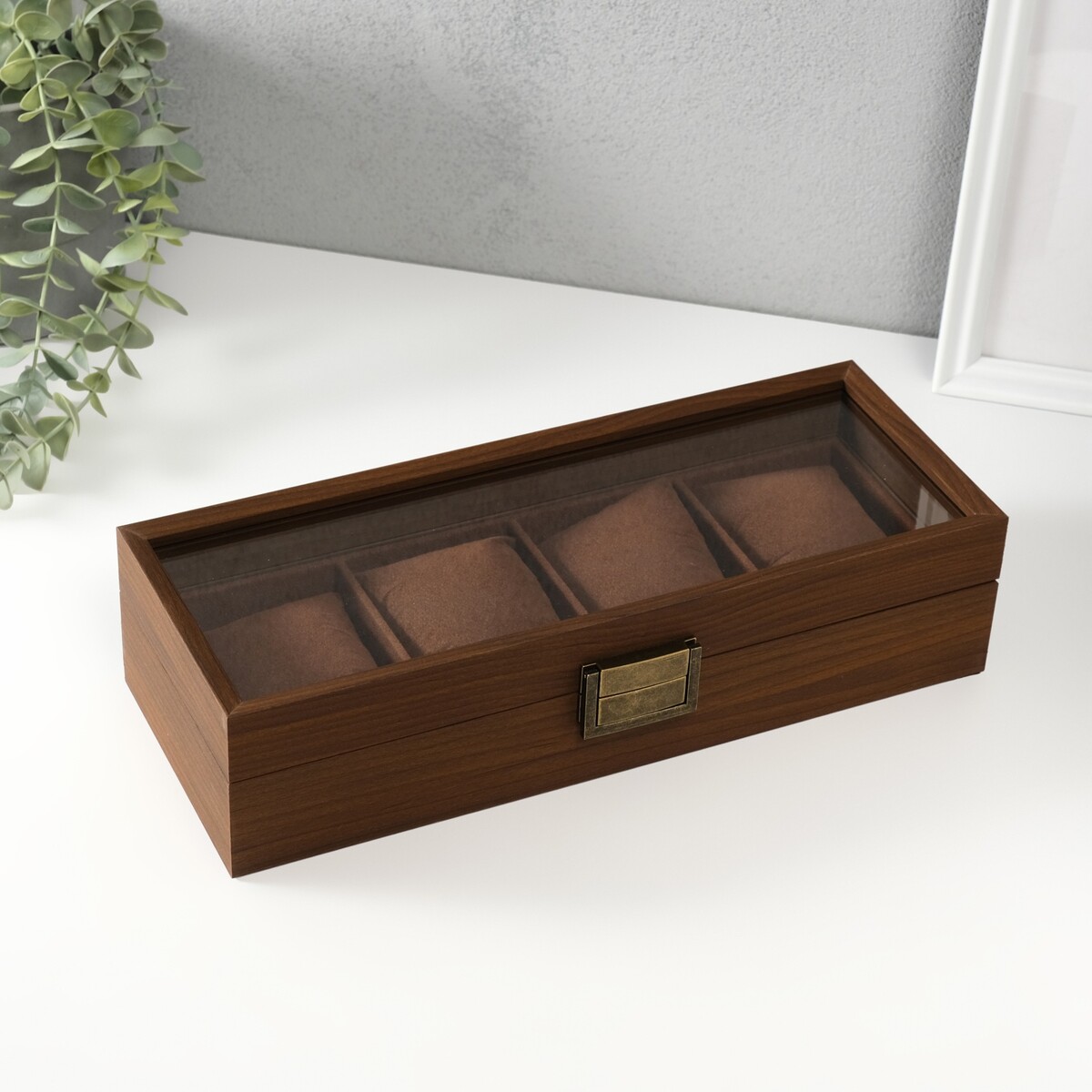 

Шкатулка для часов 4 деления, Коричневый