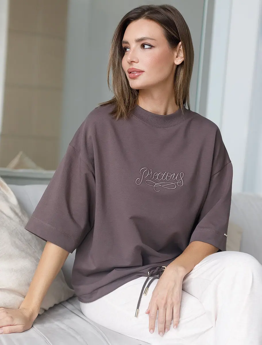 

Футболка, Коричневый;кофе_надпись