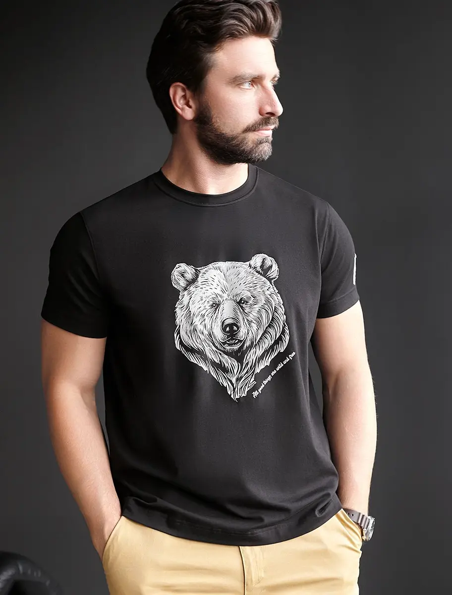 

Футболка, Черный;черный_медведь