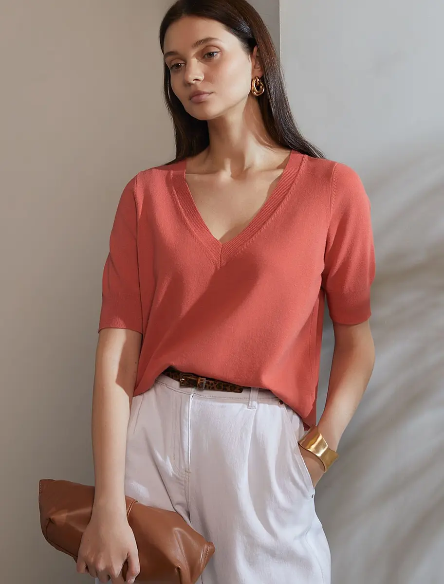 

Джемпер, Коричневый;терракотовый