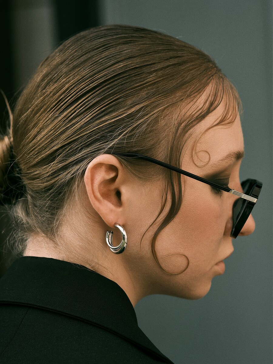 

Серьги металл, Серебристый