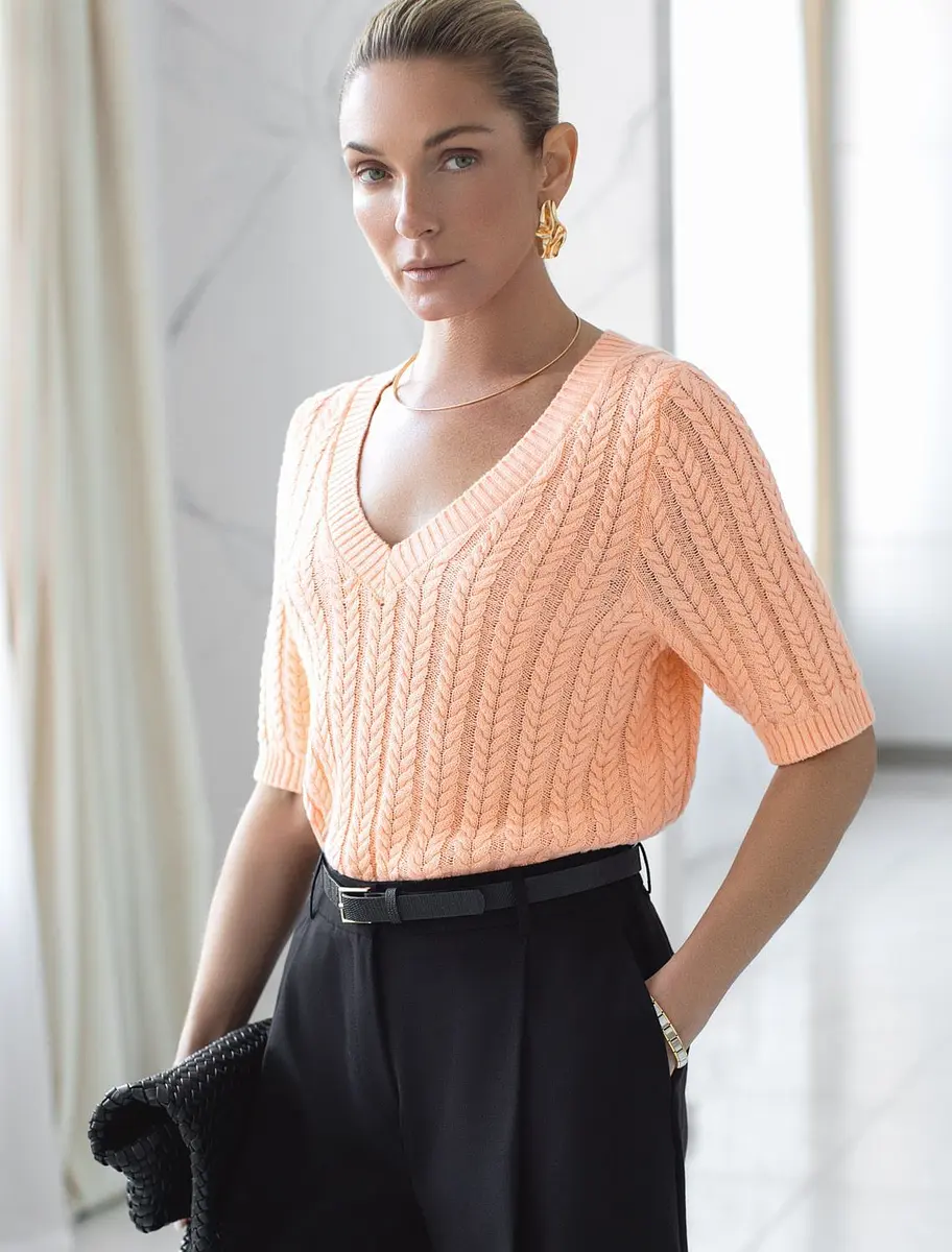 

Джемпер, Розовый;персиковый