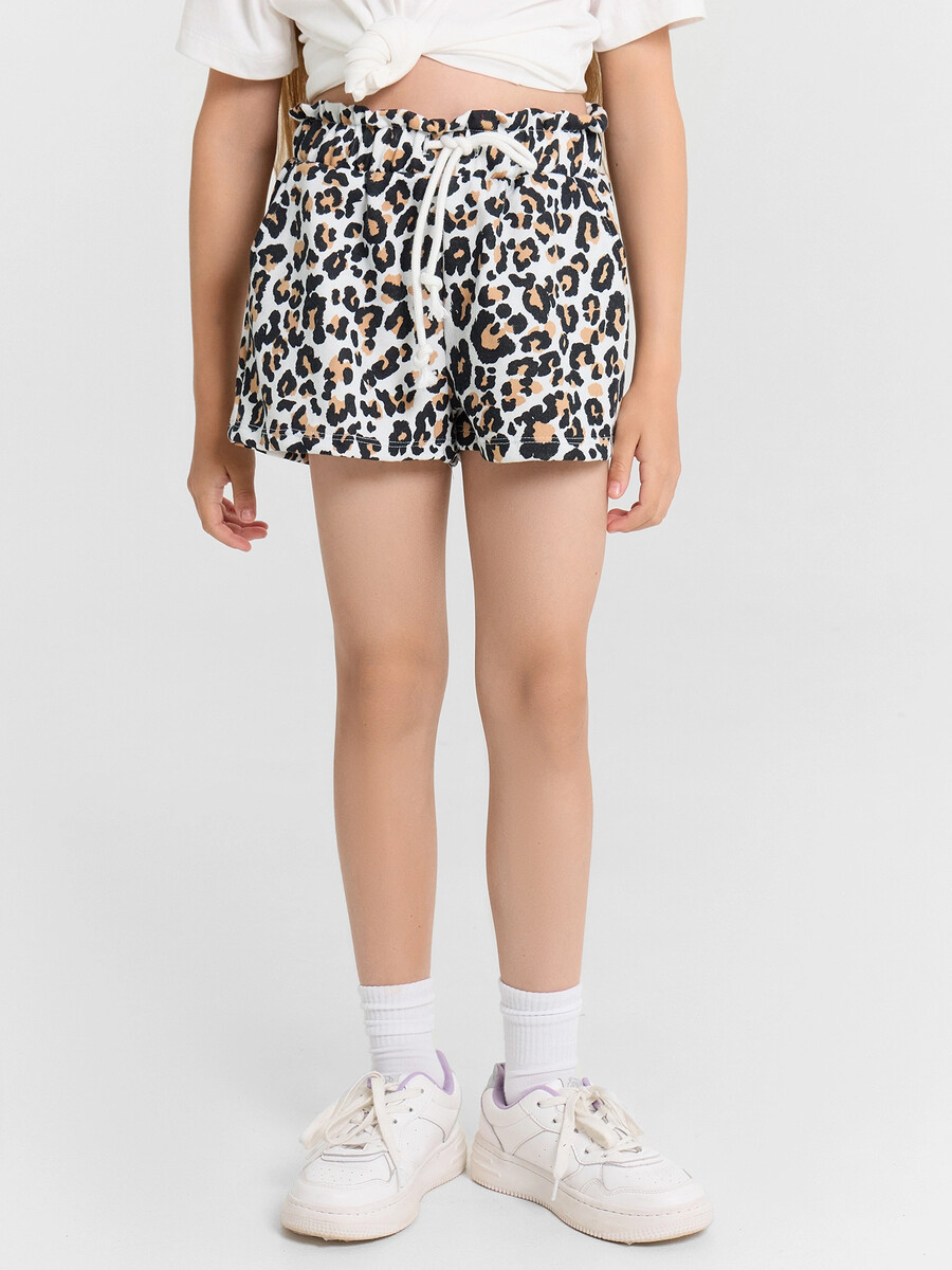 

Шорты для девочек, Белый;леопард на белом