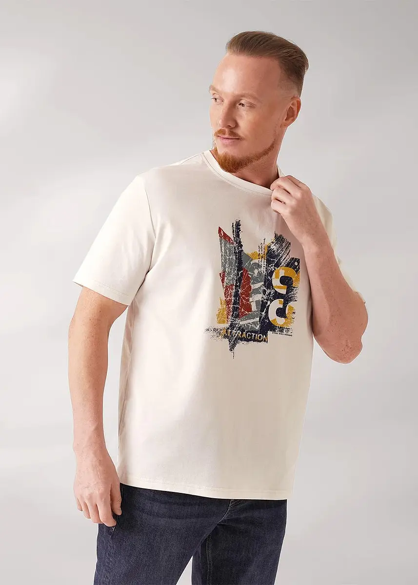 

Футболка, Бежевый;молочный