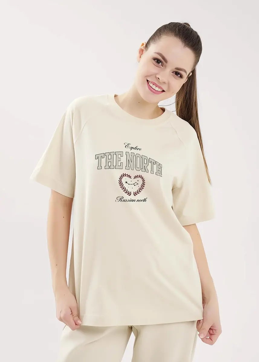 

Футболка, Бежевый;св.бежевый