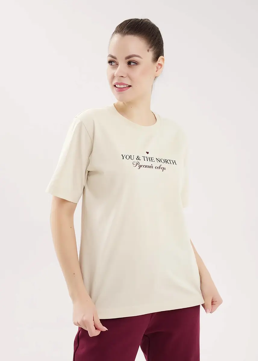 

Футболка, Бежевый;св.бежевый