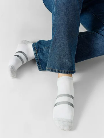 Носки мужские белые с полосками