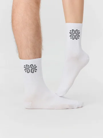 Носки унисекс белые с узором в виде орна