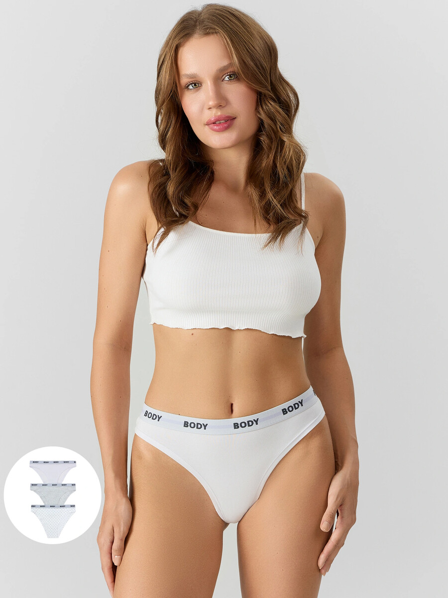 

Трусы слипы женские в наборе, 3 шт, Белый;св.лиловый