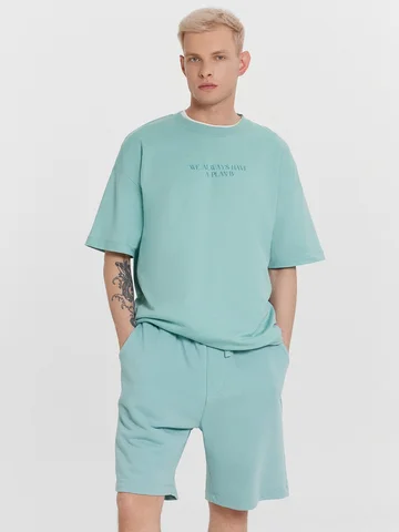 Комплект мужской голубой с надписью