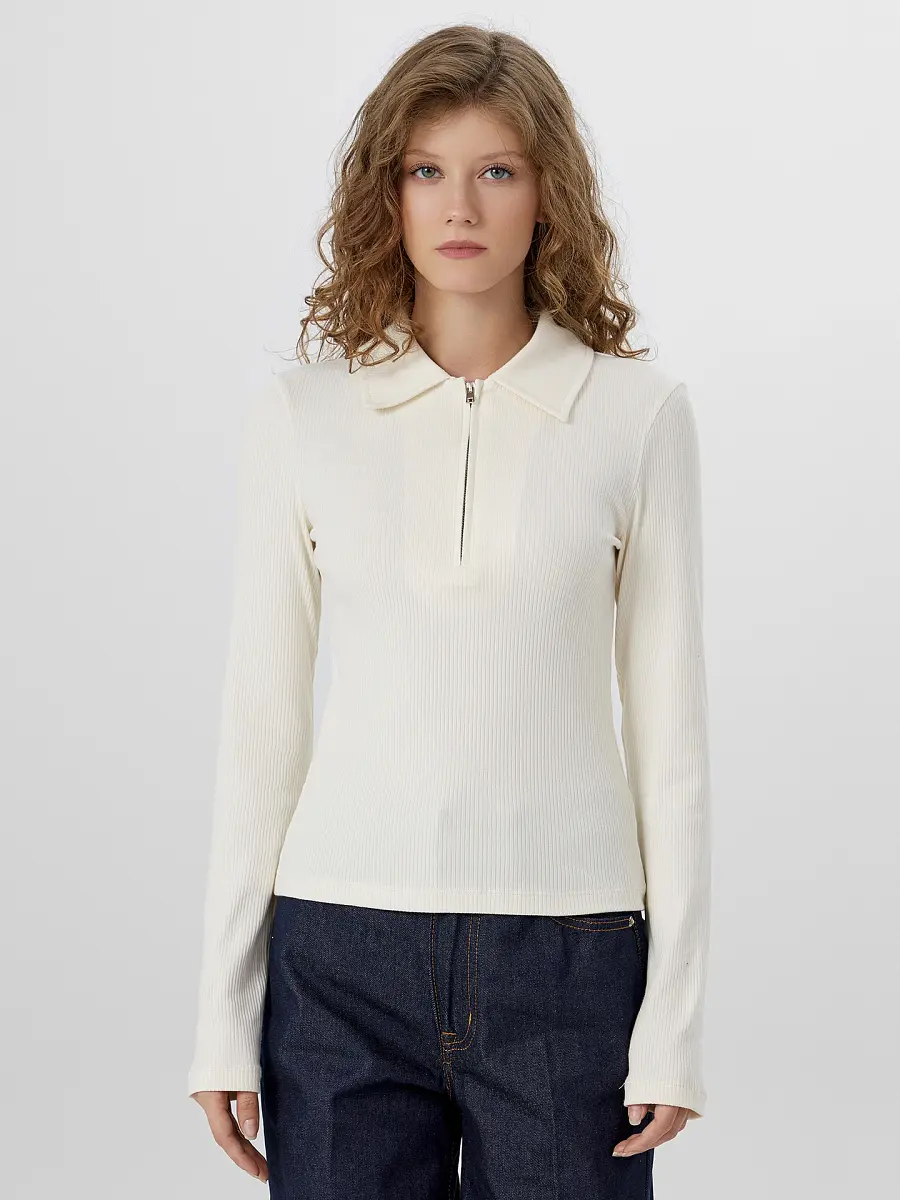 

Поло женское кремовое, Бежевый;молочный