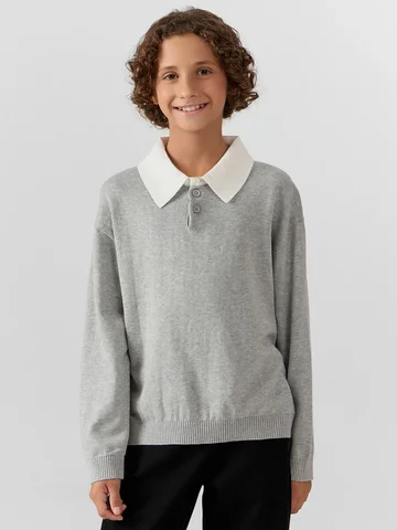 Поло для мальчиков серое