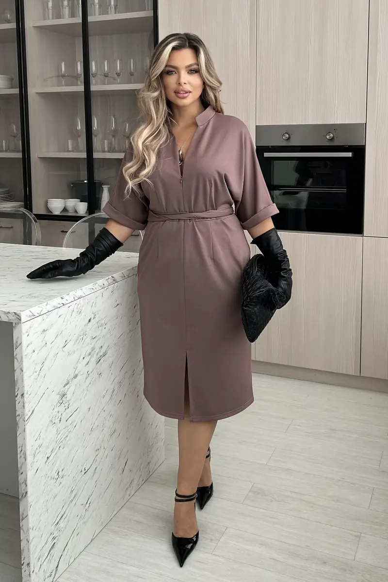 

Платье, Коричневый;пюсовый