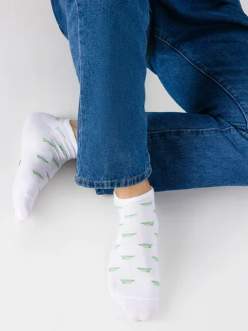 Носки мужские белые с принтом