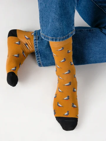 Носки мужские коричневые с узором в виде