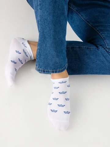 Носки мужские белые с принтом