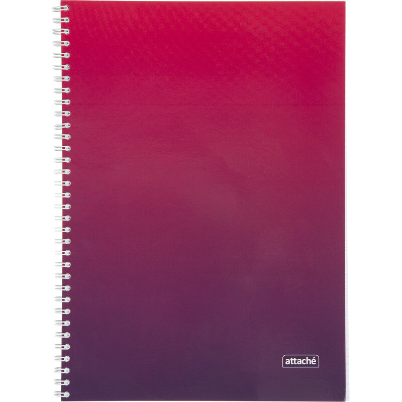 

Бизнес-тетрадь Attache Градиент А4 96 листов малиновая в клетку на спирали