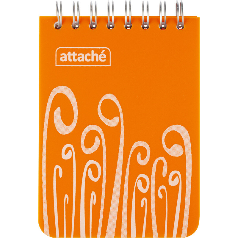 

Блокнот Attache Fantasy А7 80 листов оранжевый в клетку на спирали (75х120 мм)