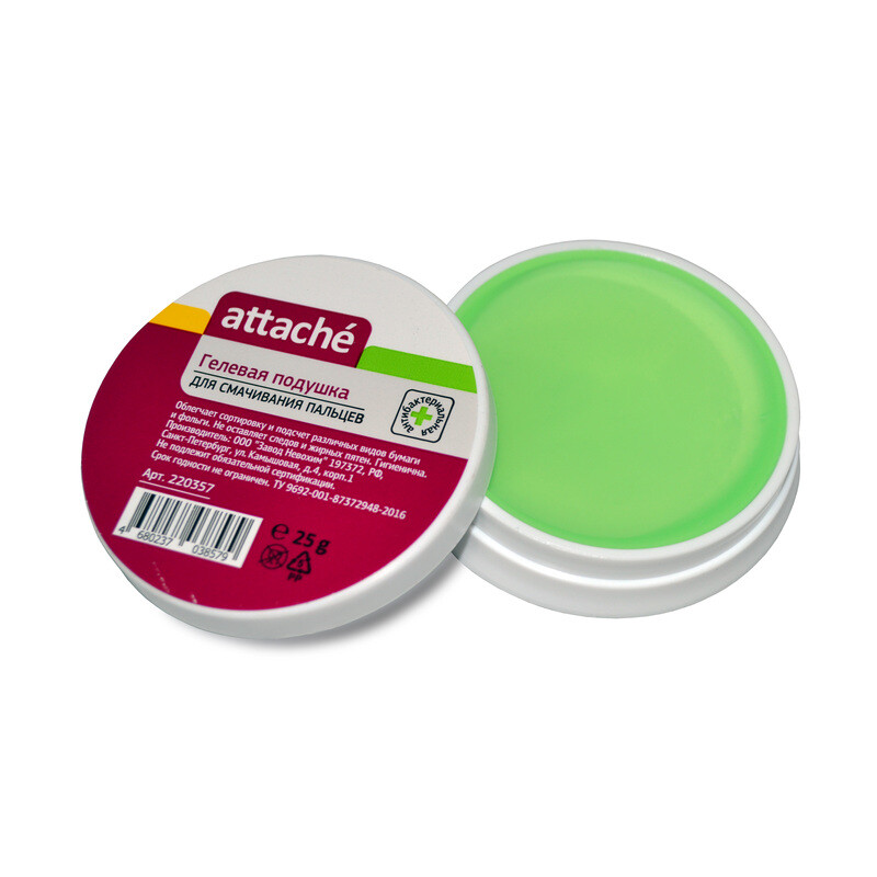 

Подушка для смачивания пальцев гелевая Attache 25 г (3 штуки в упаковке)