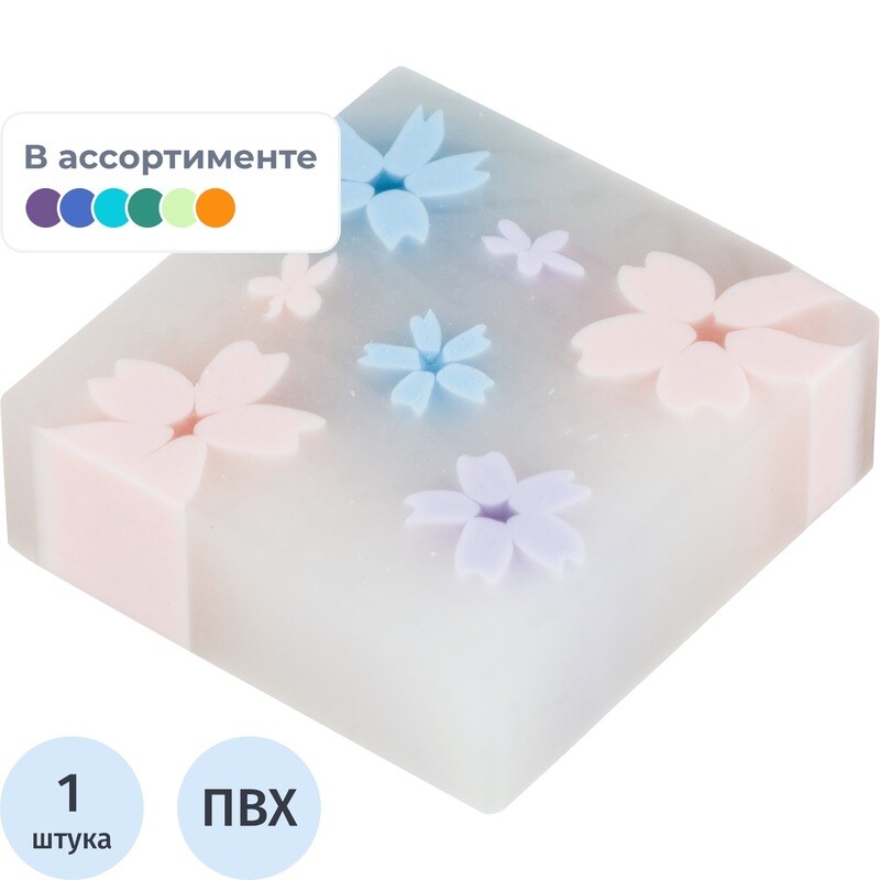 

Ластик Deli Sakura ПВХ квадратный 35x35x11 мм