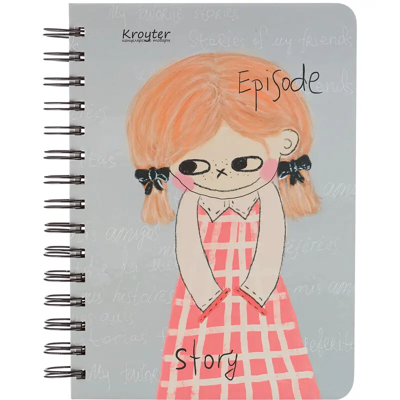 

Тетрадь общая Kroyter Girl А5 80 листов в клетку на спирали (обложка с рисунком)