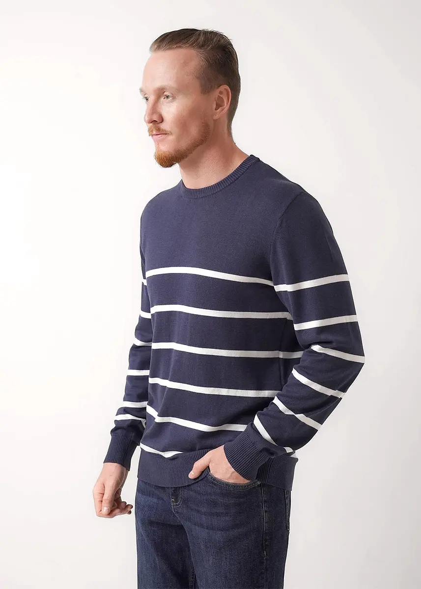 

Свитер, Синий;т.синий/молочный