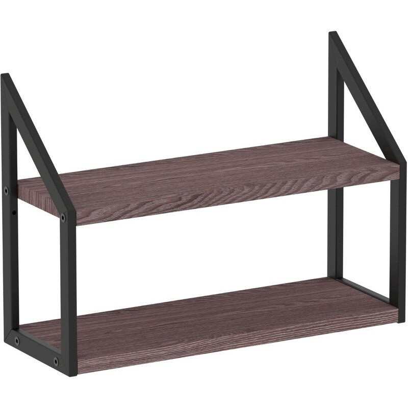 

Полка настенная/настольная Комус Онега-8 черный муар/ясень анкор темный 450х150х300 мм