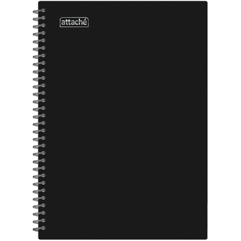 

Бизнес-тетрадь Attache А4 96 листов черная в клетку на спирали (294х210 мм), Черный