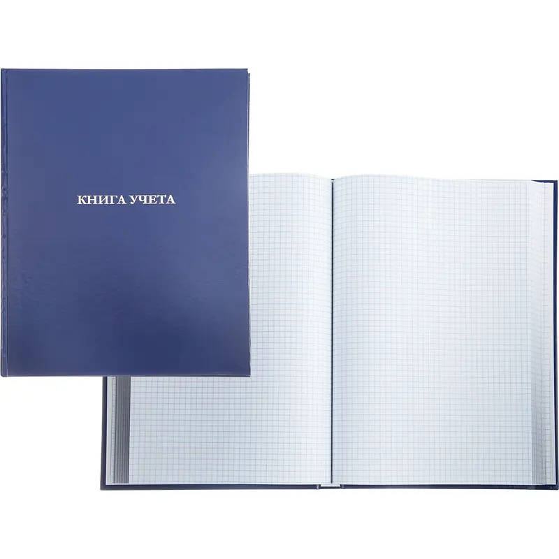 

Книга учета 96 листов 210x265 мм в клетку на сшивке блок офсет Attache (обложка - бумвинил)