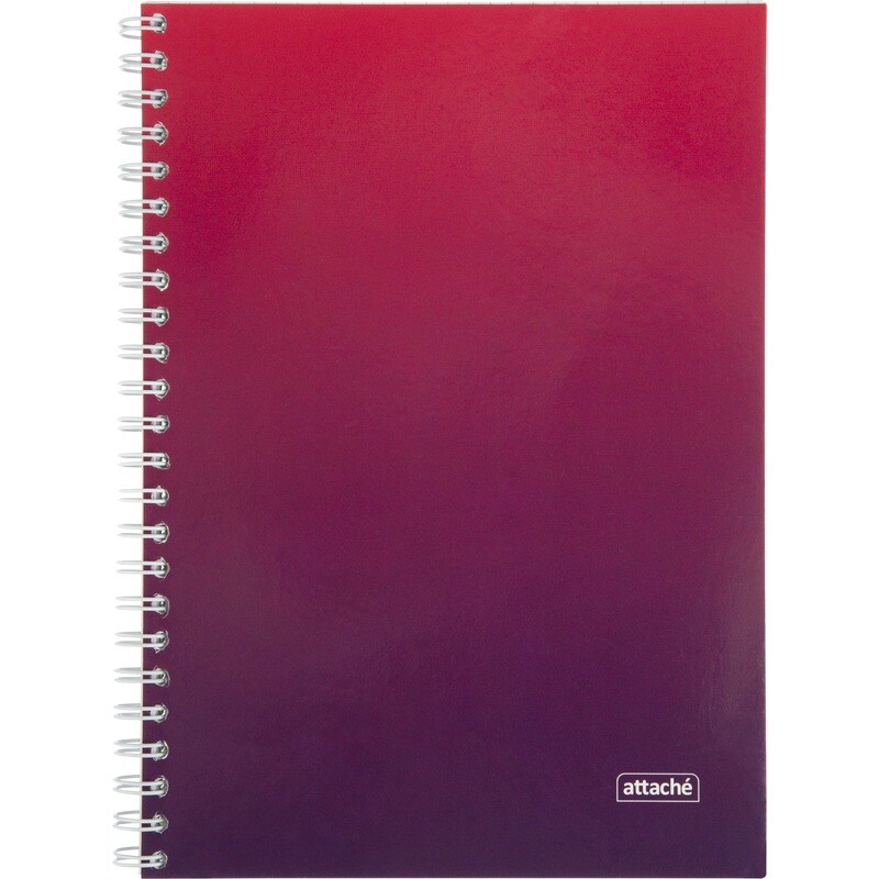 

Бизнес-тетрадь Attache Градиент А5 96 листов бордовая в клетку на спирали, Фиолетовый