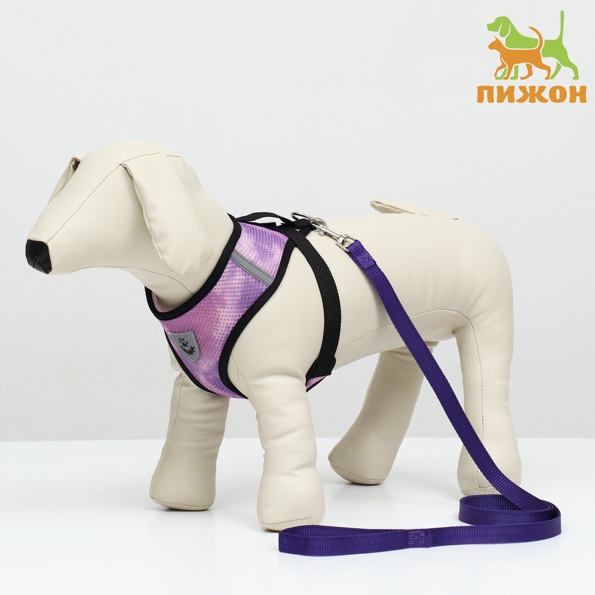 

Шлейка с поводком для собак 3-5 кг, размер s, ош 24 см, ог 34 с, поводок 120×1.5 см, фиолетовая, Фиолетовый