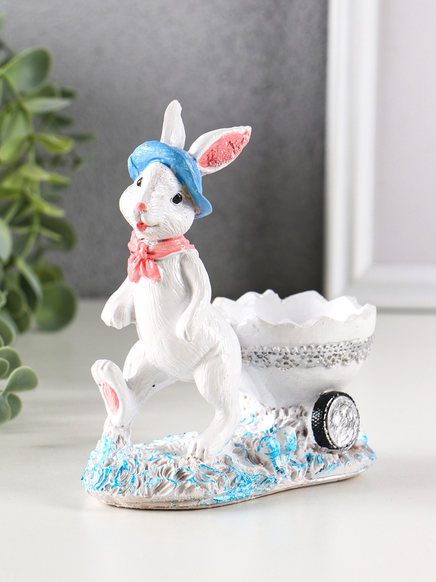 

Фигурка - подставка для яйца полистоун, Белый