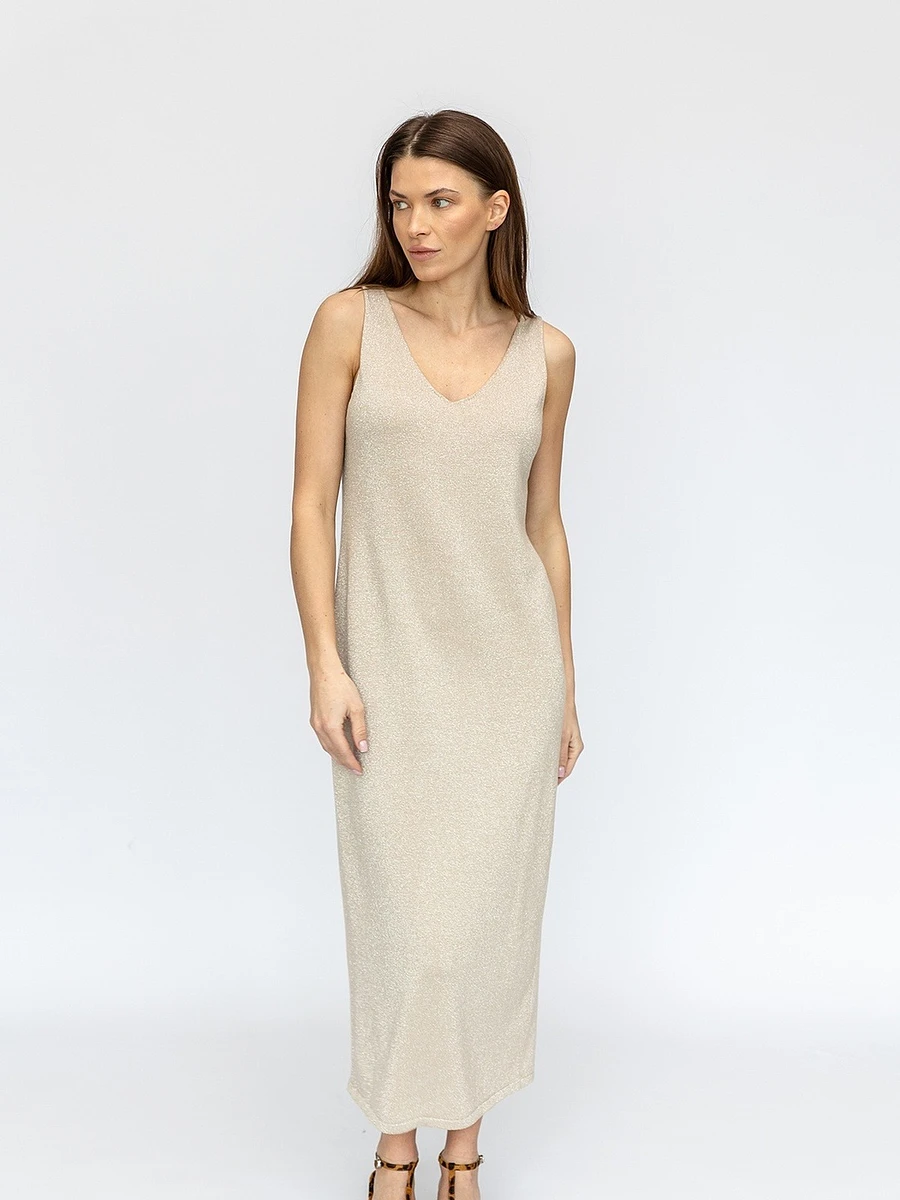 

Платье, Бежевый;крем-брюле;серебро