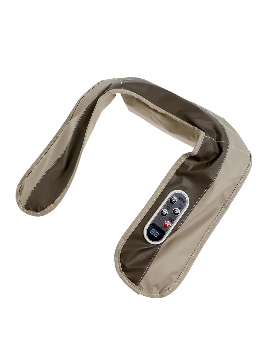 

Массажер для спины и шеи luazon, наплечный, пульт, 99 режимов, 220 в, Коричневый;бежевый