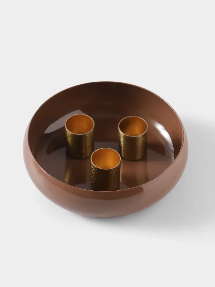 

Подсвечник на 3 свечи на магнитах, Коричневый