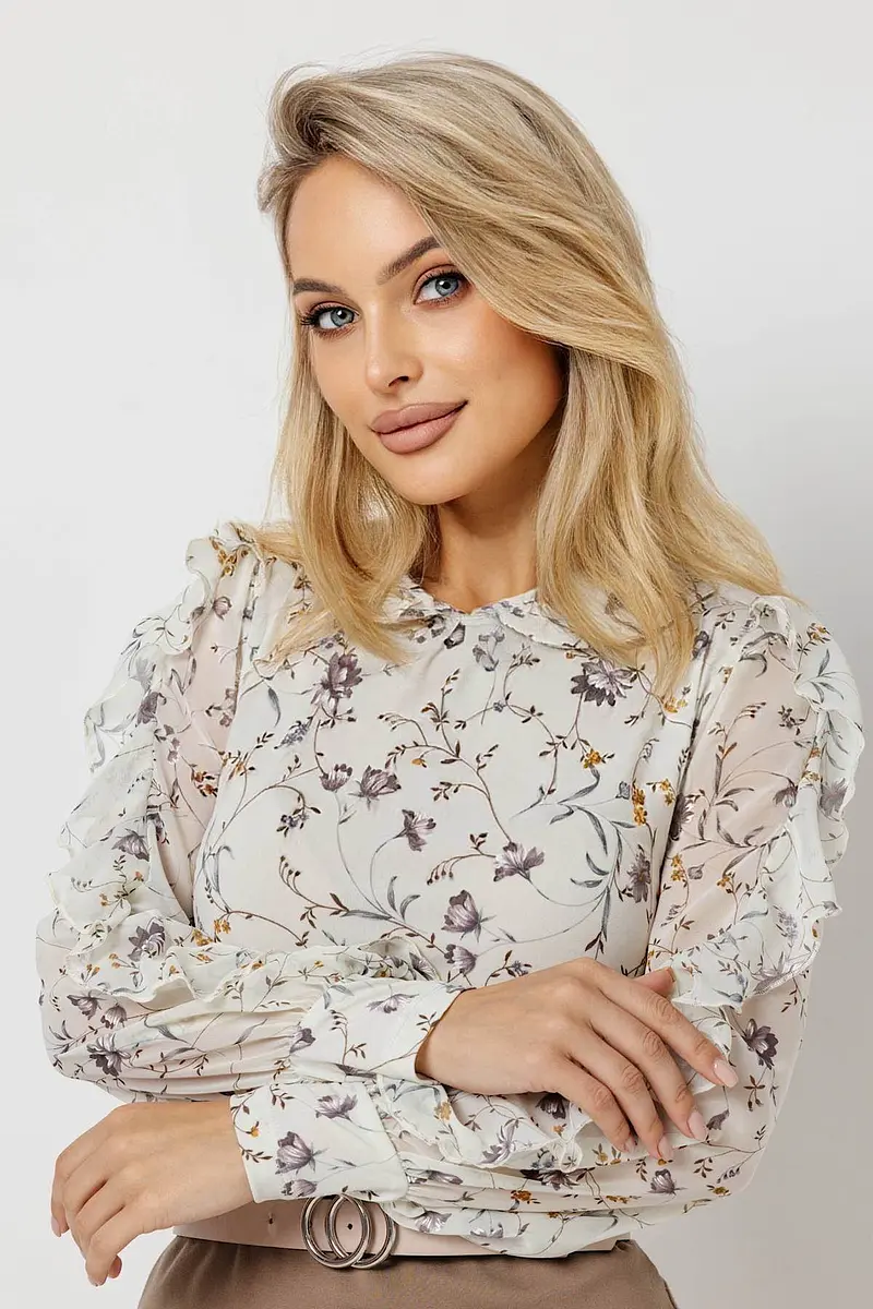 

Блузка, Бежевый;молочный