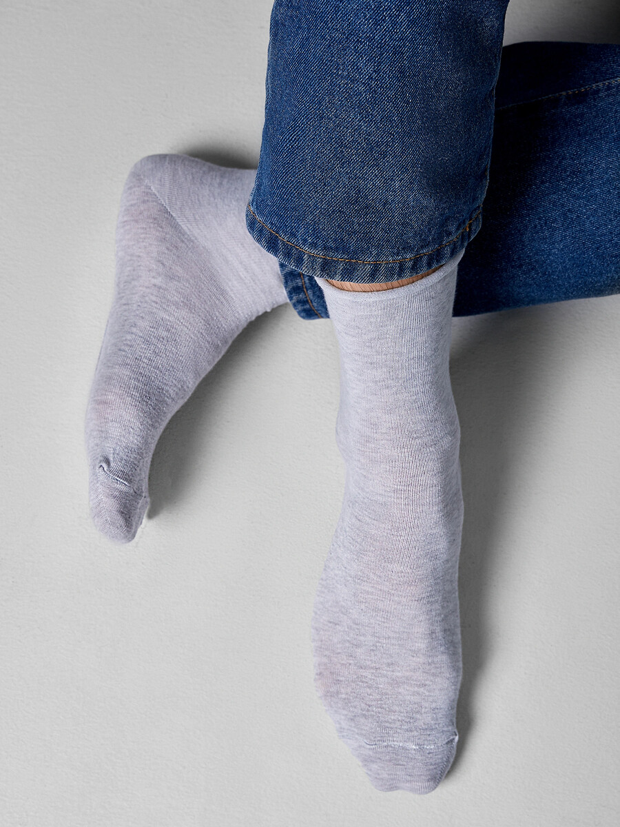 

Носки мужские высокие серые, Серый;св.серый меланж