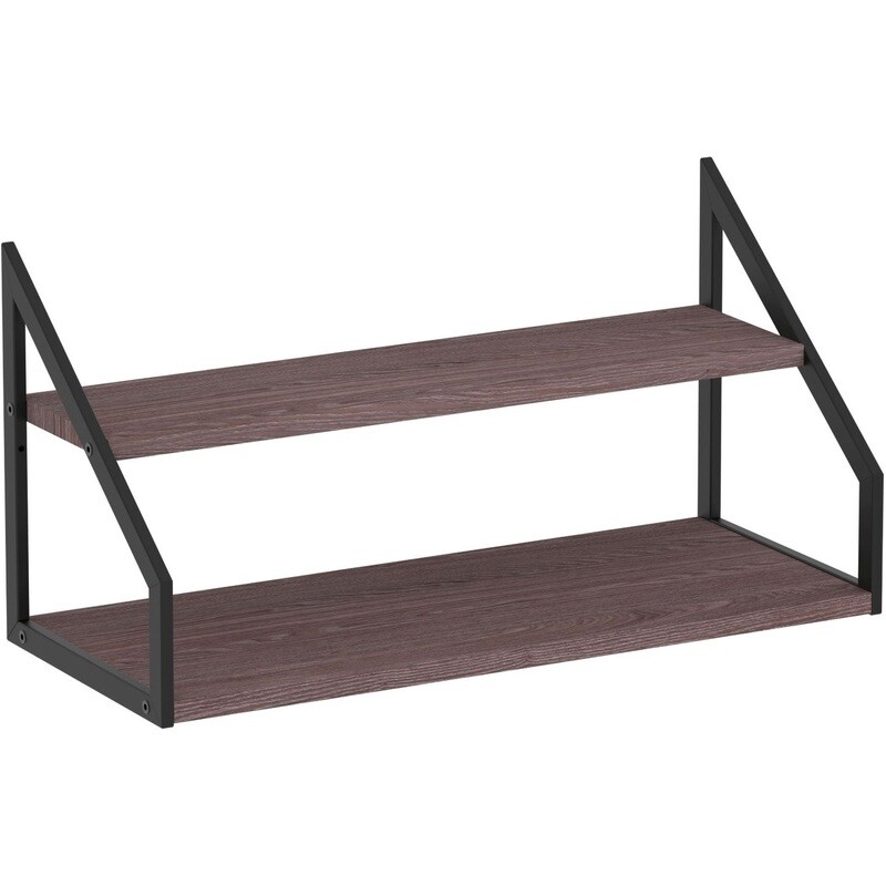 

Полка настенная/настольная Комус Онега-8 черный муар/ясень анкор темный 600х250х300 мм