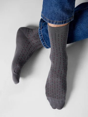 Носки мужские серые с полосками