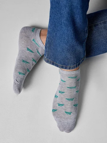 Носки короткие мужские серые