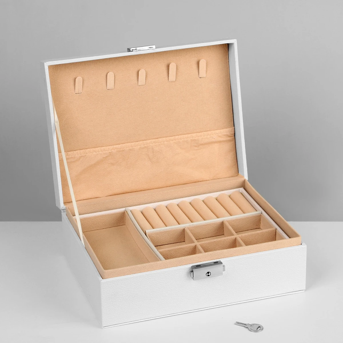 

Шкатулка съемная подставка, 17×23×8.5 см, белая, Белый