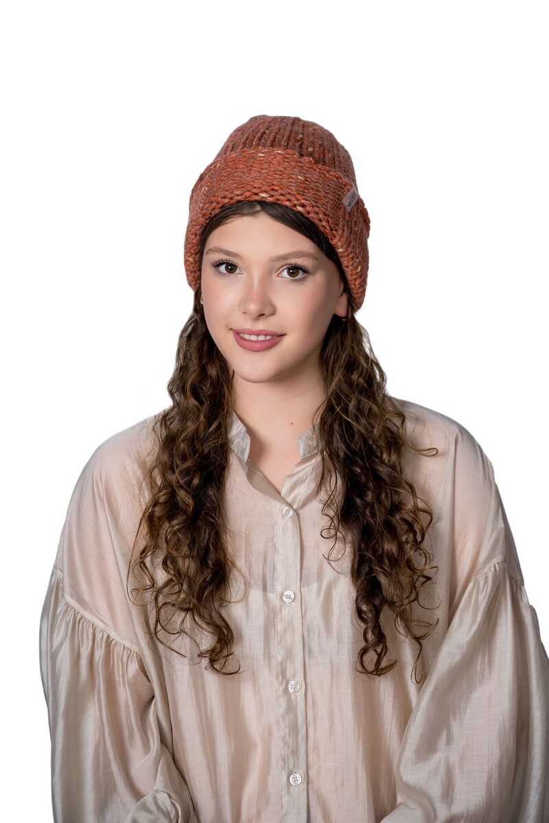 

Шапка, Коричневый;терракот