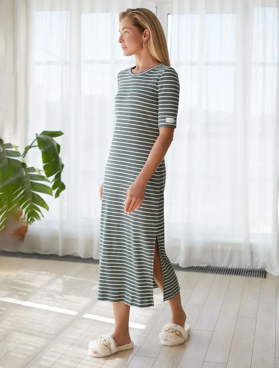 

Платье, Зеленый;оливковый-белый