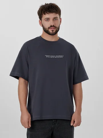 Футболка мужская серая с надписью