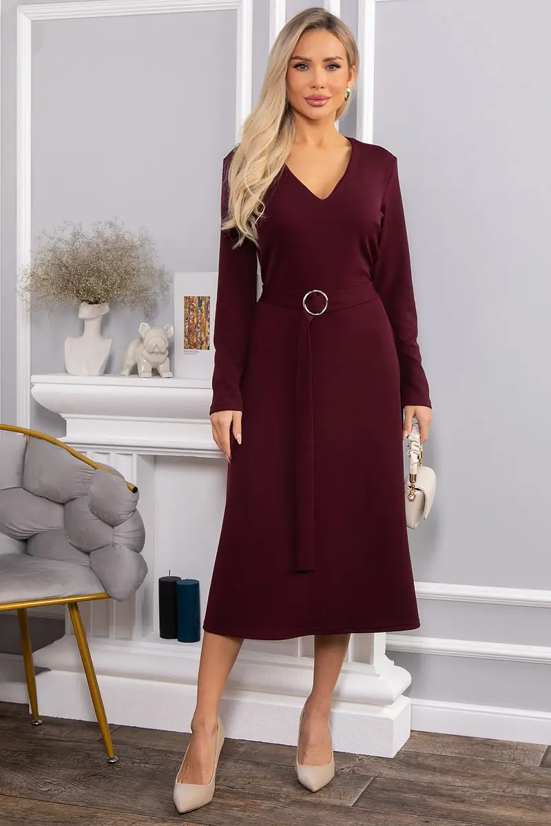 

Платье трикотажное, Бордовый