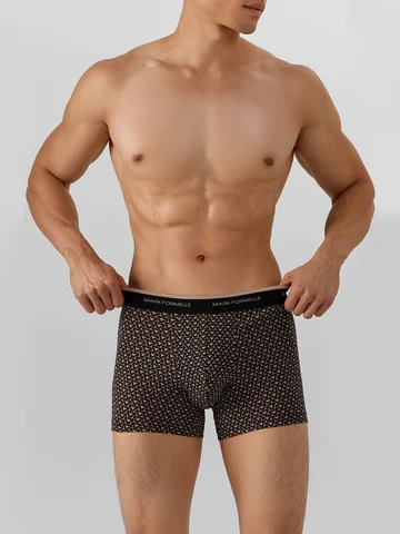 Трусы боксеры мужские черные с узором