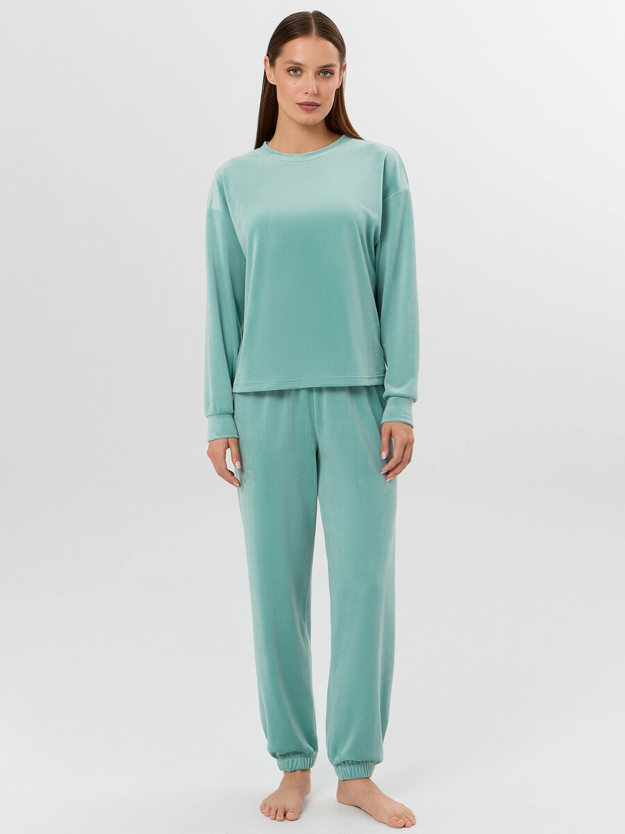 

Комплект женский велюровый зеленый, Зеленый;шалфей