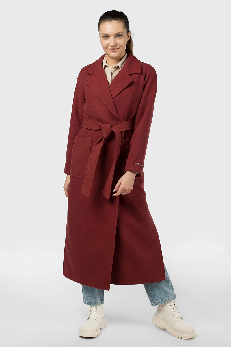 

Пальто, Бордовый;брусника