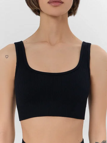 Топ женский спортивный черный